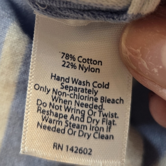 Sail to Sable Blue & White Striped Sleeveless Short Dress, Size Large - Picture 6 of 6